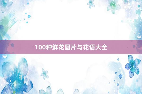 100种鲜花图片与花语大全